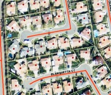 aerial view of homes